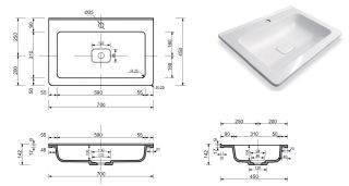 Раковина Эстет Kare luxe silk ФР-00014938 70см белый